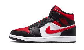 Jordan 1 Mid White Black Red