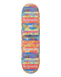 Supreme Distorted Logo Skateboard Deck Yellow